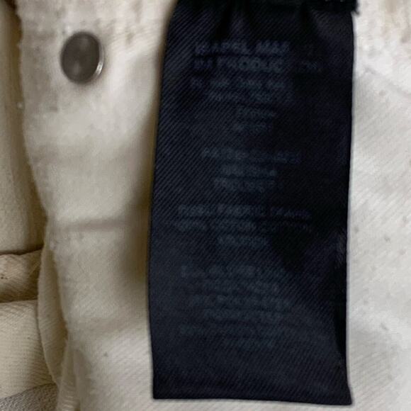 Isabel Marant Ivory Straight Leg Raw Hem Super High Rise Cropped Jeans FR36 US 4 - Picture 6 of 8